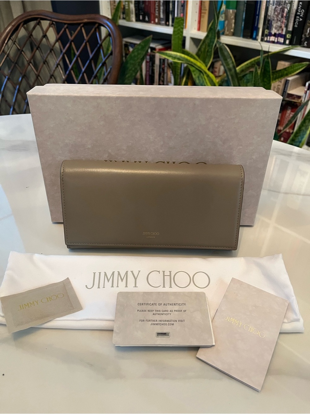 Jimmy Choo Leather Continental Wallet with Peekaboo Interior
